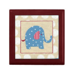 Blue Elephant with White Polka Dots Jewelry Box