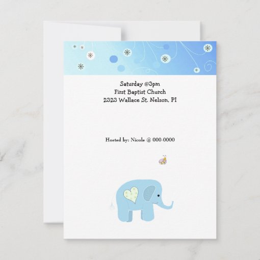 Blue Elephants Baby Shower Invitation Zazzle