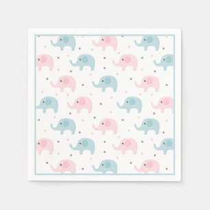 Blue Elephants Boy Baby Shower Cute Napkins
