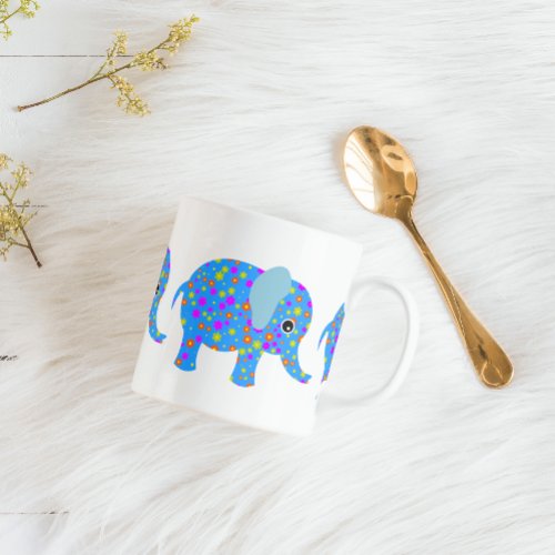 Blue Elephants Giant Coffee Mug