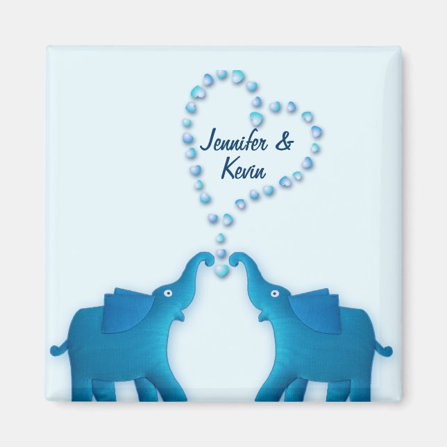 blue elephants magnet (Front)