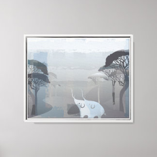 Blue Elephants of Serenity Canvas Print