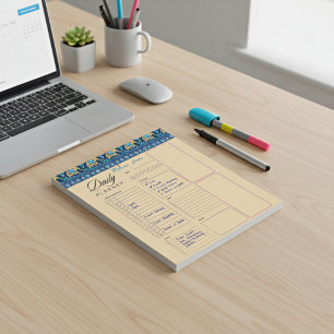 Blue elephants personalized daily planner notepad