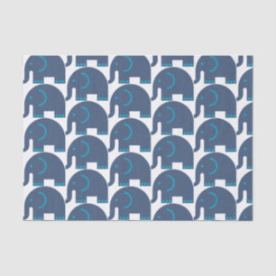 Blue Elephants Tissue Paper