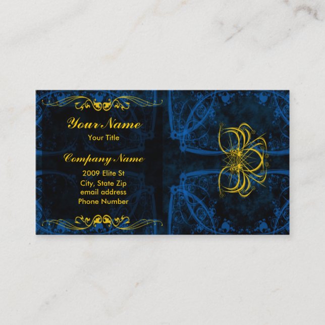 Blue Elite Business Card (Front)