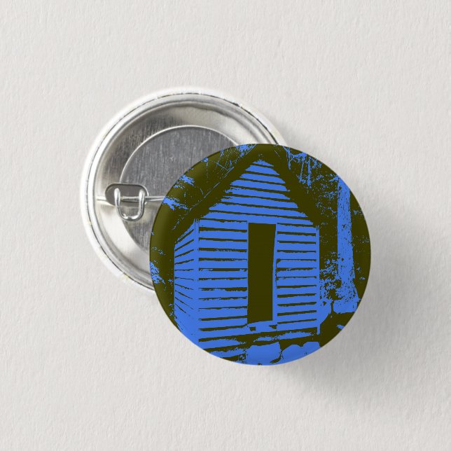 Blue Ely's Mill Button (Front & Back)
