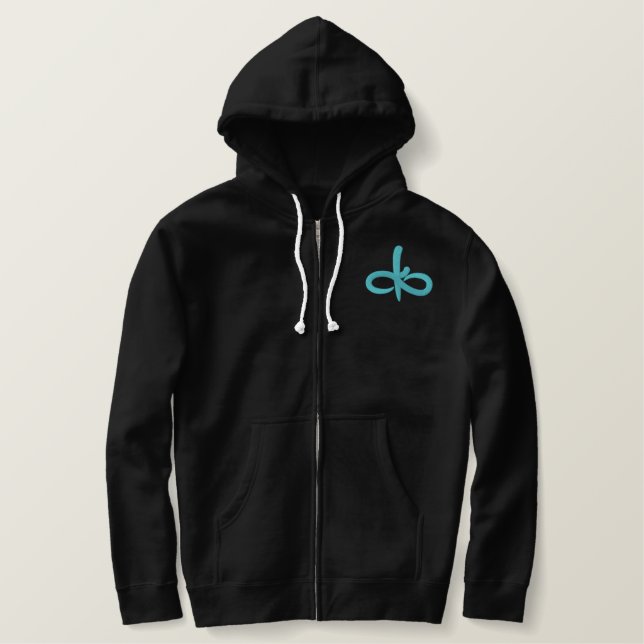 Blue Ember Embroidered Hoodie (Design Front)