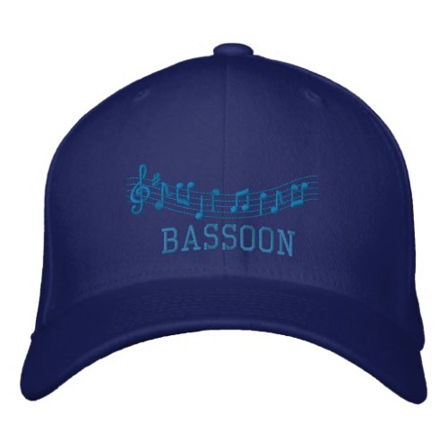 Blue Embroidered Bassoon Cap