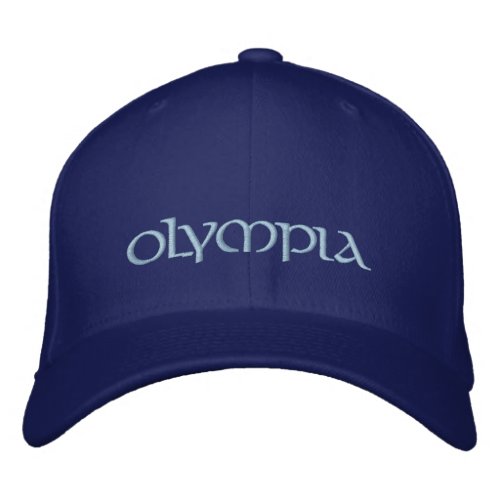 Blue Embroidered Olympia Cap