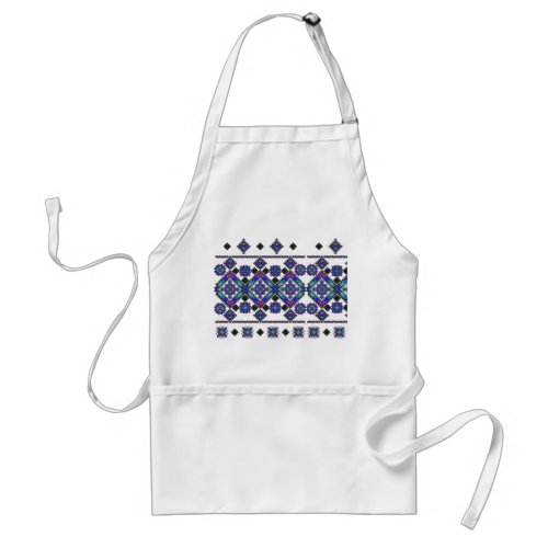 Blue Embroidery Adult Apron