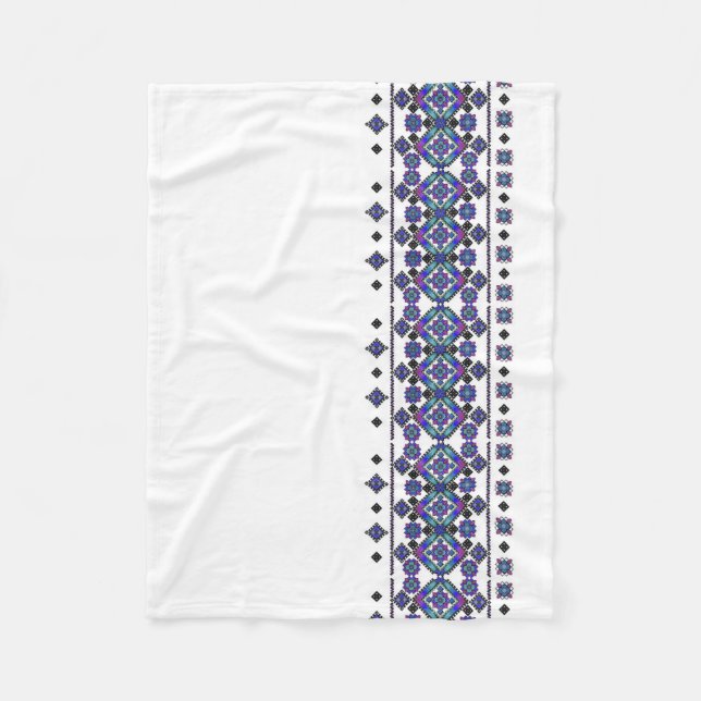 Blue Embroidery Fleece Blanket (Front)