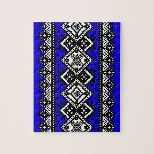 Blue Embroidery Jigsaw Puzzle