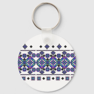 Blue Embroidery Keychain