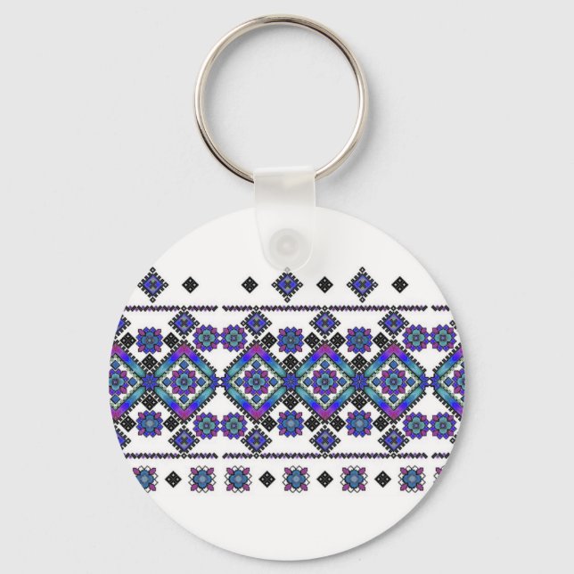Blue Embroidery Keychain (Front)