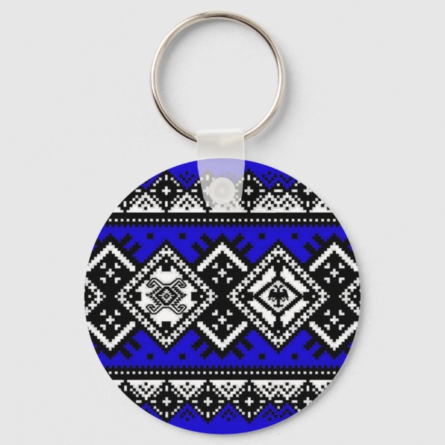 Blue Embroidery Keychain (Front)