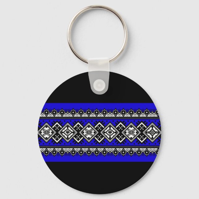 Blue Embroidery Keychain (Front)