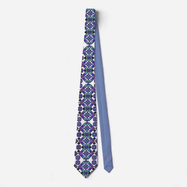 Blue Embroidery Neck Tie (Front)