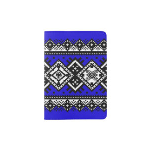 Blue Embroidery Passport Holder
