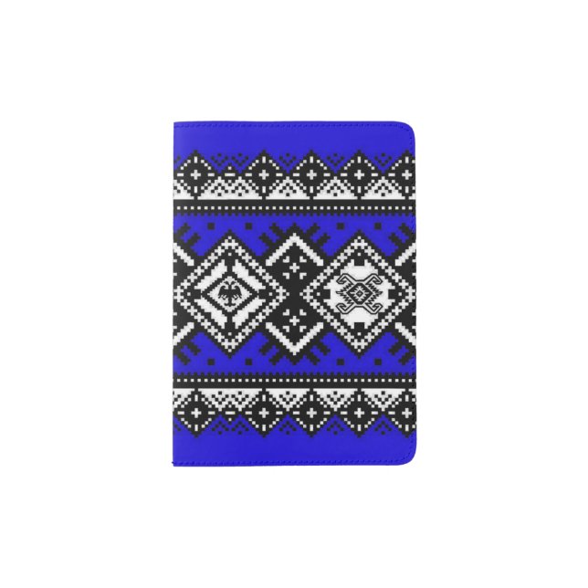 Blue Embroidery Passport Holder (Front)