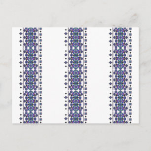 Blue Embroidery Postcard
