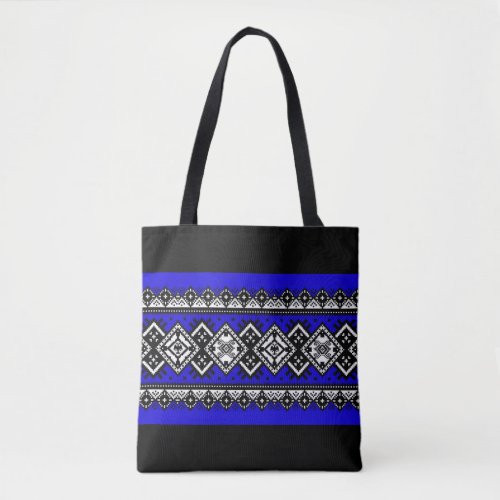 Blue Embroidery Tote Bag