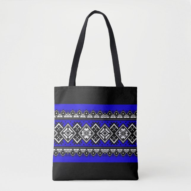 Blue Embroidery Tote Bag (Front)