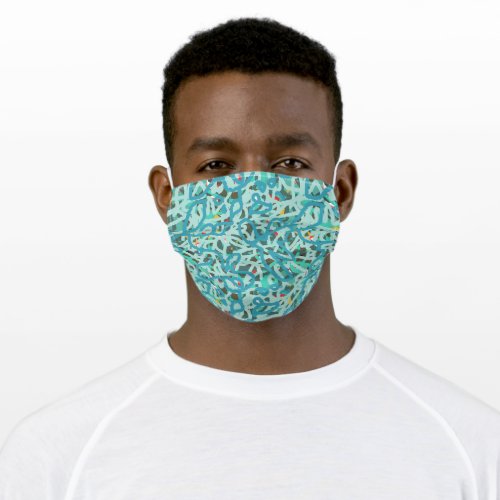 Blue Emerald Abstract graffiti Painting Face Mask