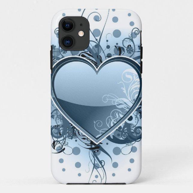 Blue Emo Heart Case-Mate iPhone Case (Back)