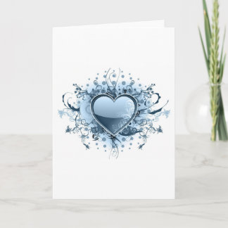 Blue Emo Heart Greeting Card