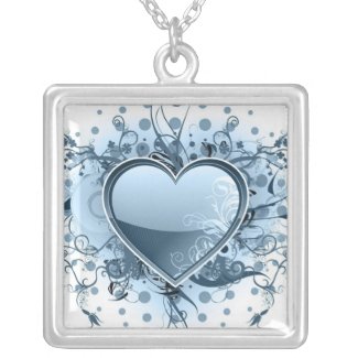Blue Emo Heart Necklace