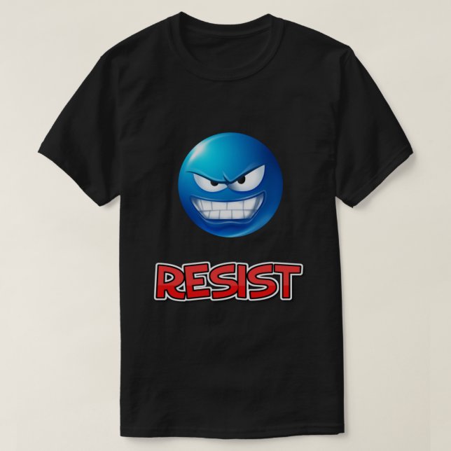 blue emoji, resist T-Shirt (Design Front)
