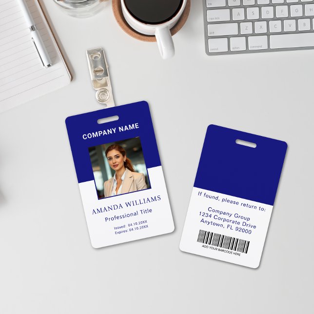 Blue Employee Photo ID Company Security Badge (Creator Uploaded)
