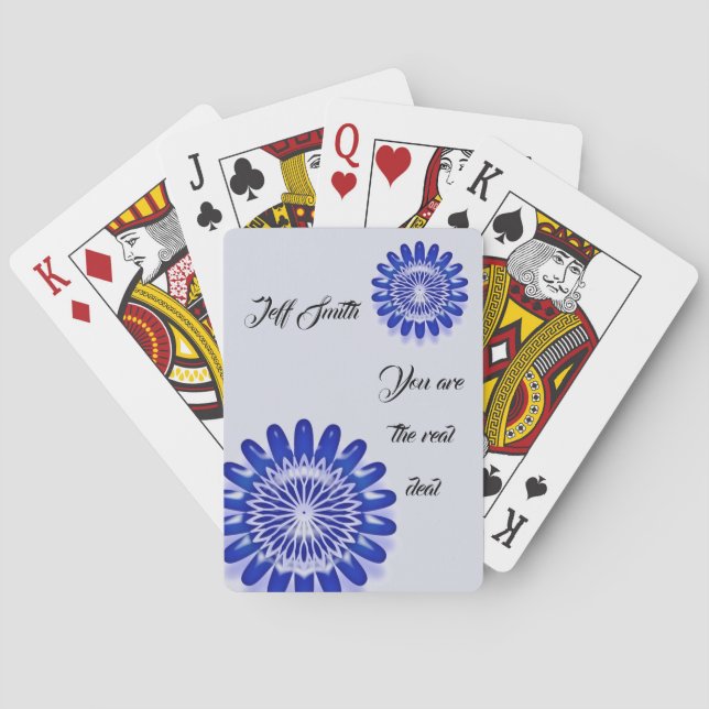Blue Employee Recognition Appreciation Thank You Poker Cards (Back)