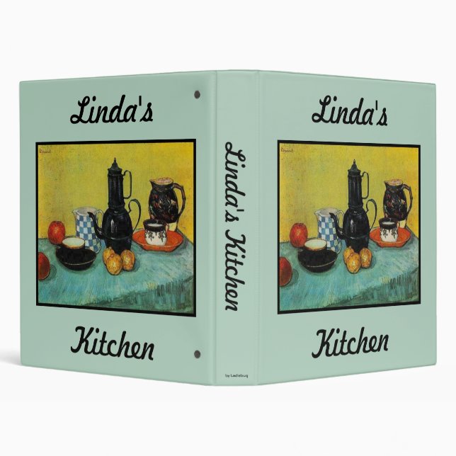 Blue Enamel Coffee Pot by Vincent van Gogh Binder (Background)
