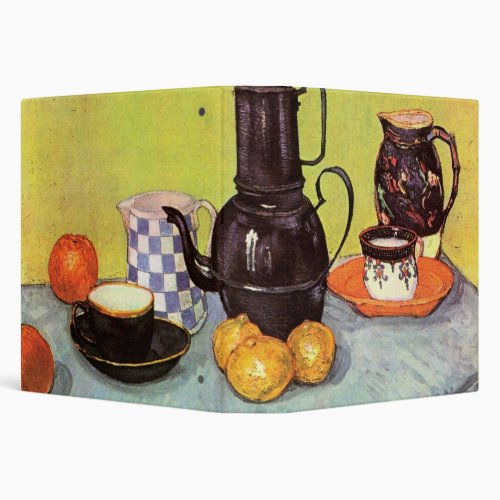 Blue Enamel Coffeepot by Vincent van Gogh 3 Ring Binder