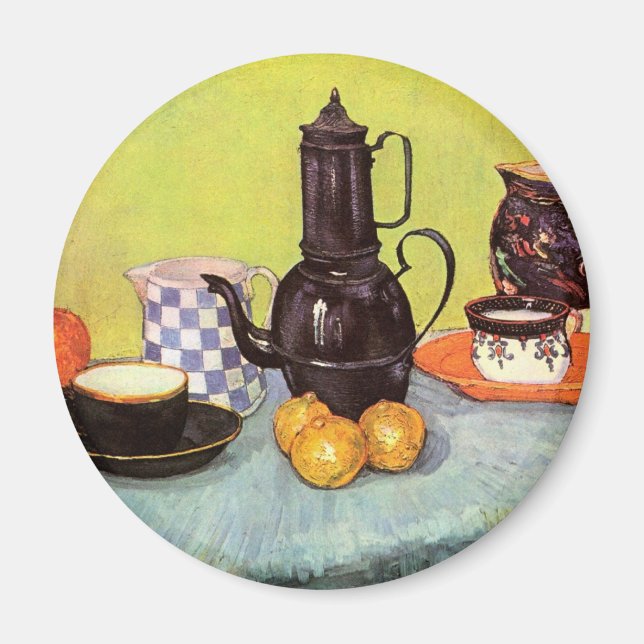 Blue Enamel Coffeepot by Vincent van Gogh Magnet (Front)
