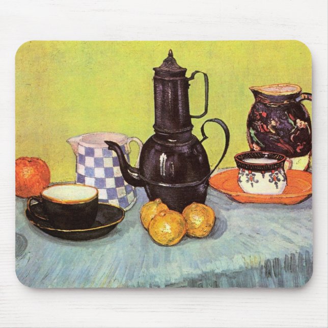 Blue Enamel Coffeepot by Vincent van Gogh Mouse Pad (Front)