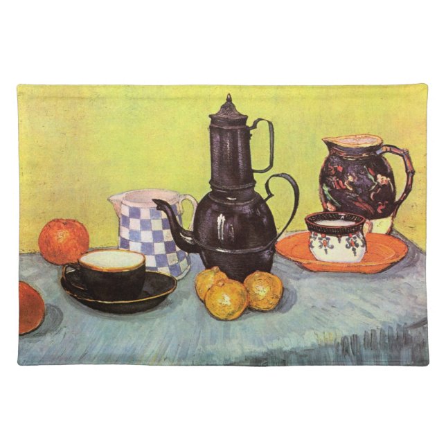 Blue Enamel Coffeepot by Vincent van Gogh Placemat (Front)
