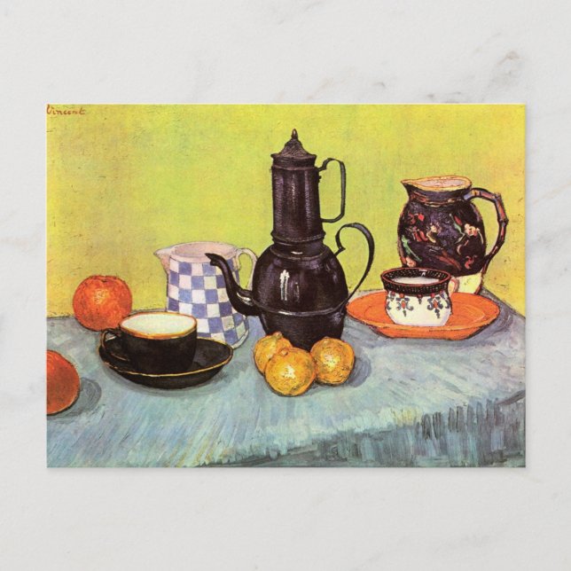 Blue Enamel Coffeepot by Vincent van Gogh Postcard (Front)