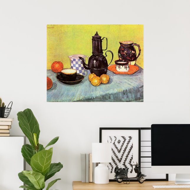 Blue Enamel Coffeepot by Vincent van Gogh Poster (Home Office)