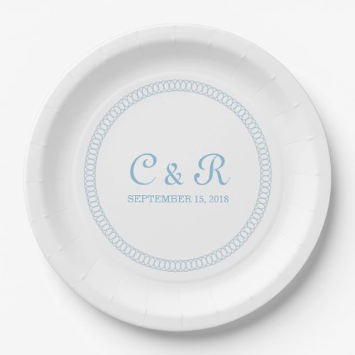 Blue Encircled Round Paper Plates