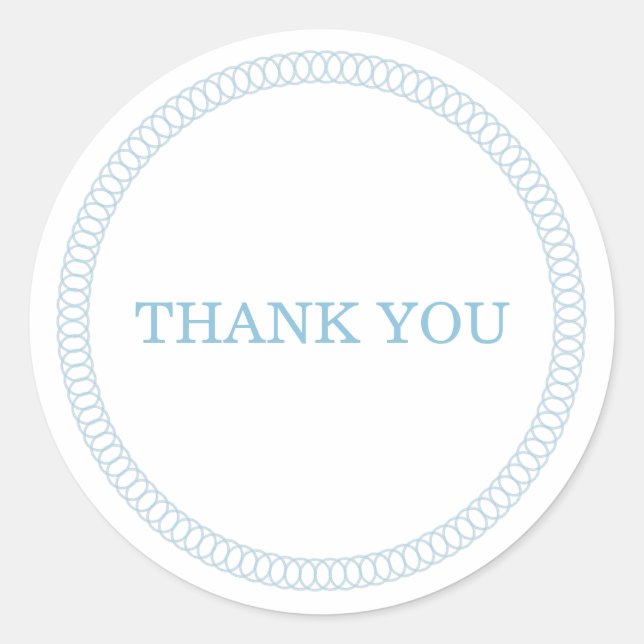 Blue Encircled Round Thank You Stickers (Front)