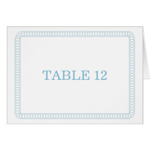 Blue Encircled Rounded Table Number Card