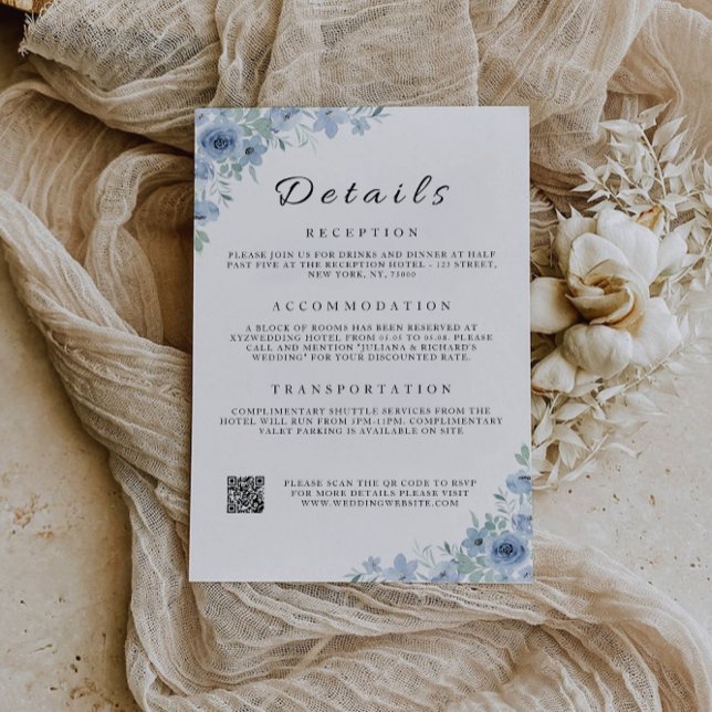 Blue Enclosure Card-The Details Wedding Invitation (Blue Enclosure Card-The Details Wedding Invitation)
