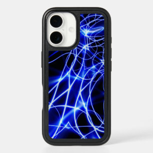 Blue Energy Lines, Fantasy Blue Flash iPhone 16 Case