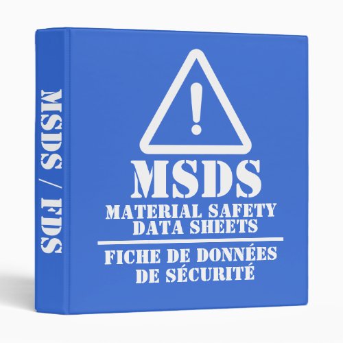 Blue English and French MSDS  FDS Binder
