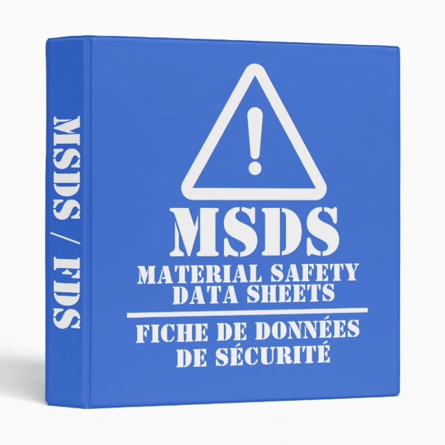 Blue English and French MSDS / FDS Binder (Front/Spine)