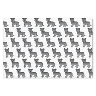 Blue English Staffie Cute Cartoon Dog Pattern Tissue Paper