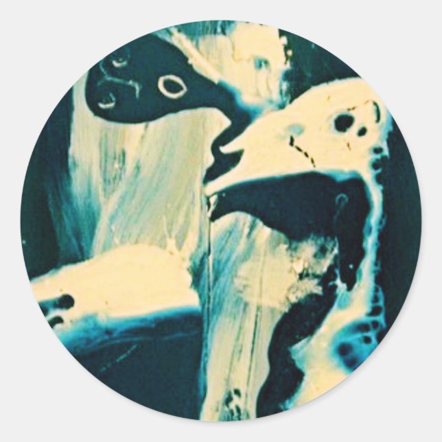 BLUE ENIGMA CLASSIC ROUND STICKER (Front)