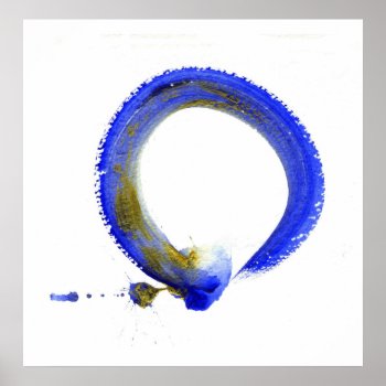 Blue Enso Poster by Zen_Ink at Zazzle